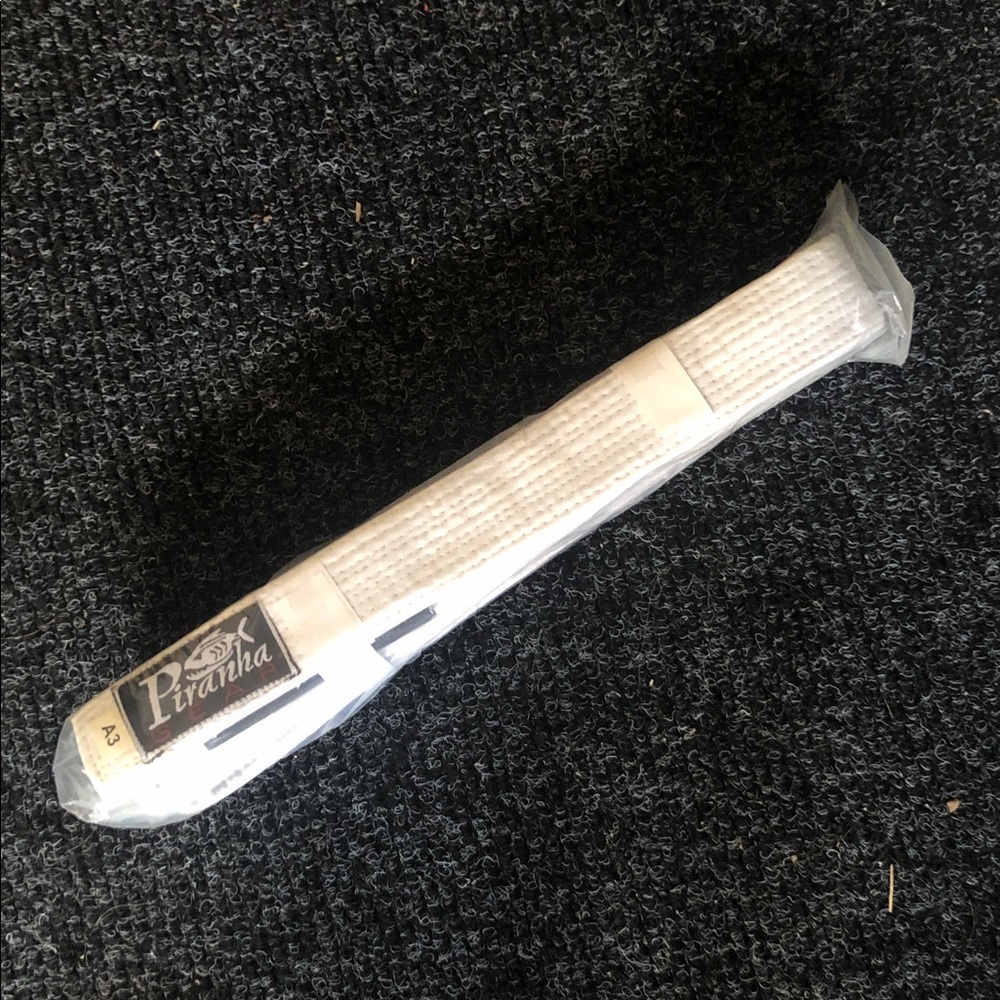 Piranha White Martial Arts Belt - Men